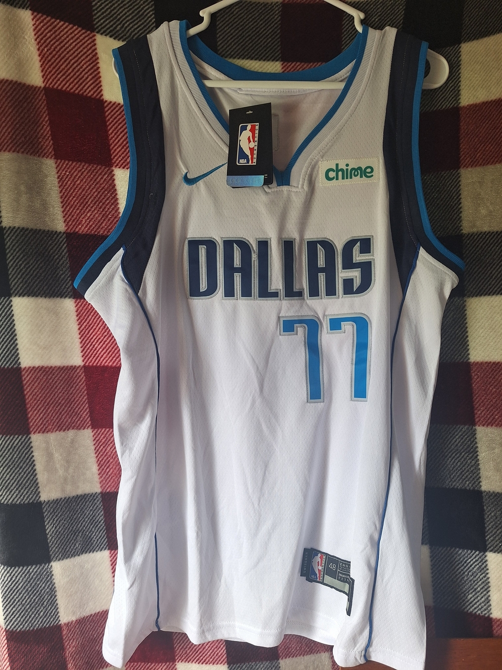Nike Dallas Mavericks Luka 77 White & Blue NBA Jersey
